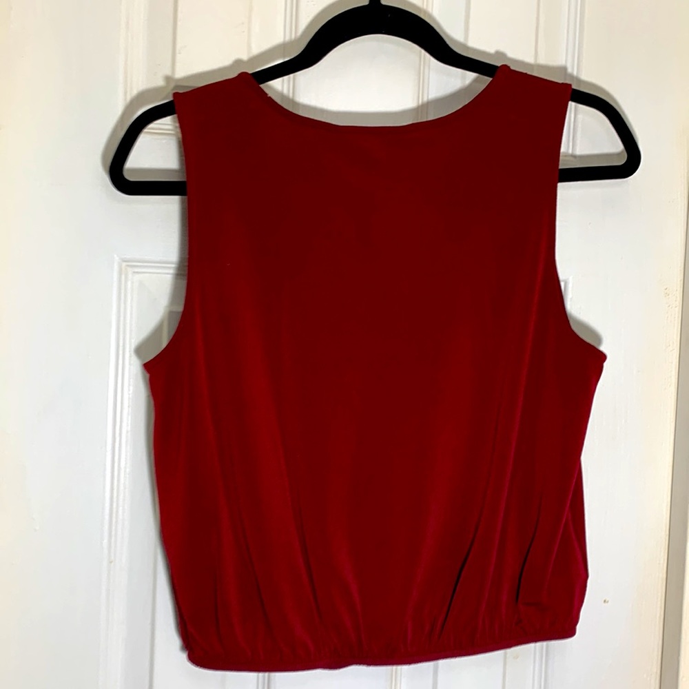 Bcbgeneration Keyhole Wine Crossover Cropped Top - image 3